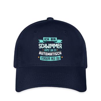 Cooler Schwimmer - Shirt mit lustigem Spruch. - Flexfit Cap - Navy - Vorne
