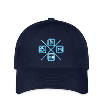 Der Lebenszyklus eines Skifahrers, Skifahrers, Berges - Flexfit Cap - Navy - Vorne