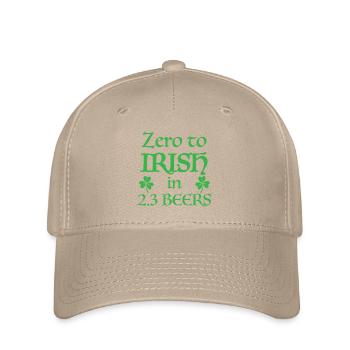 Zero to Irish in 2.3 beers - Flexfit Cap - khaki - Front