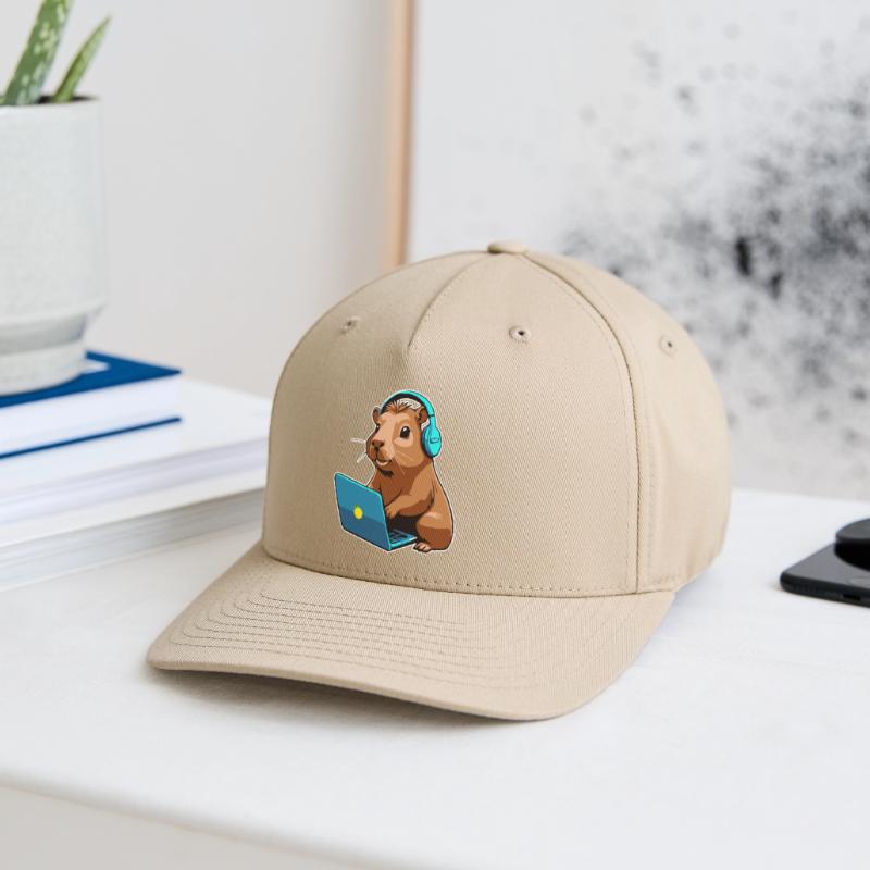 Capybara Programmer Coder Computer Flexfit Cap