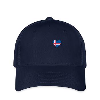 Cœur drapeau Islande - Casquette Flexfit - marine - Devant
