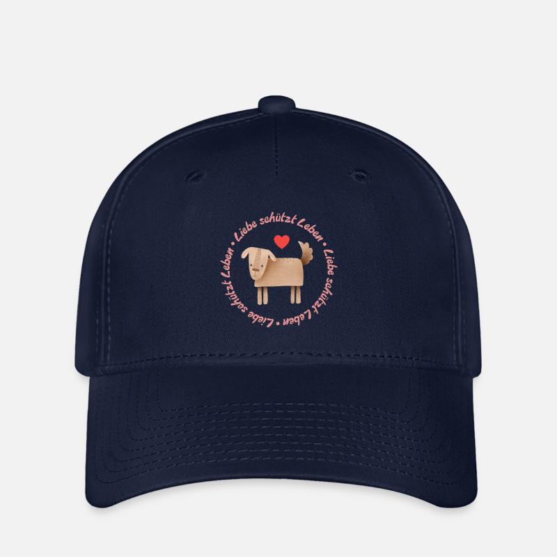 Liebe schützt Leben – Hund - Flexfit Cap - Navy