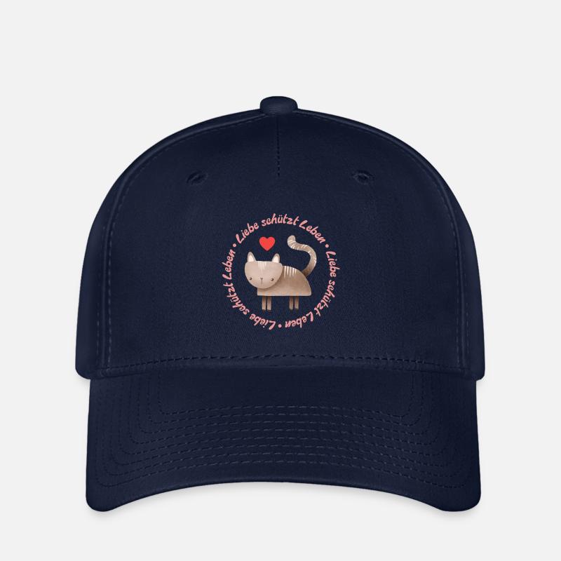 L’amour protège la vie – chat - Casquette Flexfit - marine