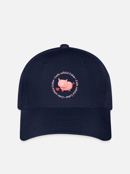 Liebe schützt Leben – Schwein - Flexfit Cap - Navy