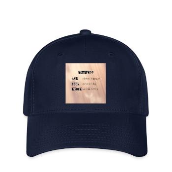 Matthew 7:7 - Flexfit Cap - navy - Front