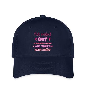 Pas parfait, mais marathonien, marathon - Casquette Flexfit - marine - Devant