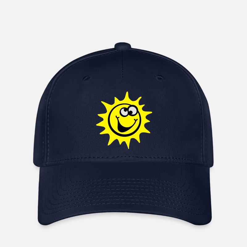 soleil smiley 3c / style comique - Casquette Flexfit - marine