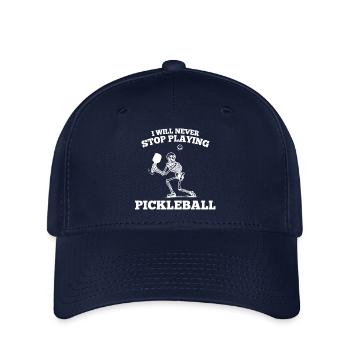 Pickleball Sports Dire Chemise Drôle Balle Squelette - Casquette Flexfit - marine - Devant