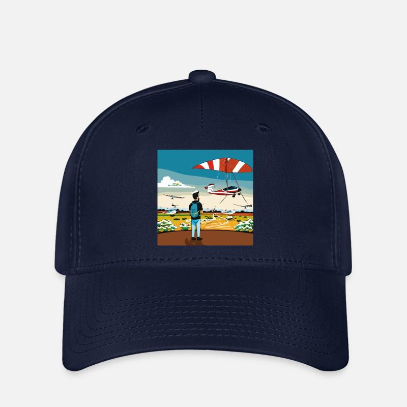 GuyWatchingPlanesDrei - Flexfit Cap - Navy