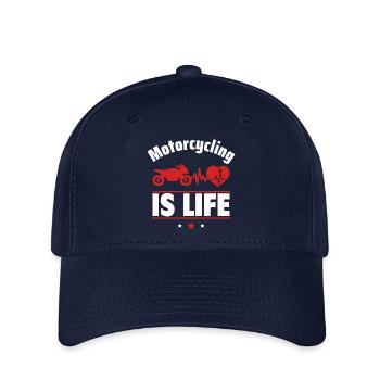 Motorcycling is life, motorcycling - Flexfit Cap - navy - Front