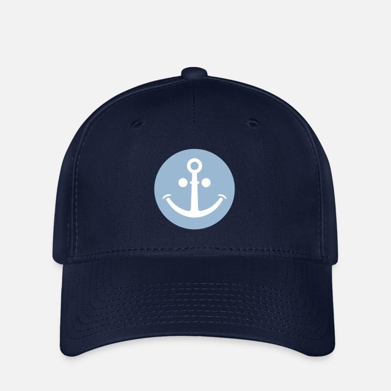 Cheerful Anchor (light blue) - Flexfit Cap - navy