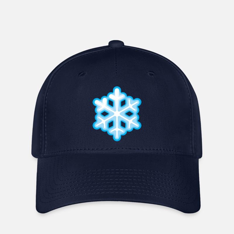 Smiley Snowflake - Flexfit keps - marinblå