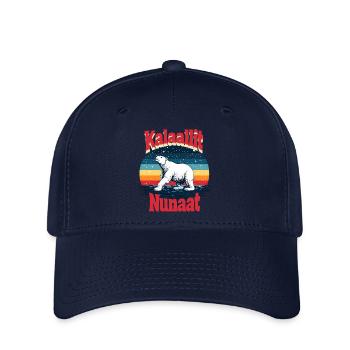 Kalaallit Nunaat : Respect et solidarité (Polar Bear) - Casquette Flexfit - marine - Devant
