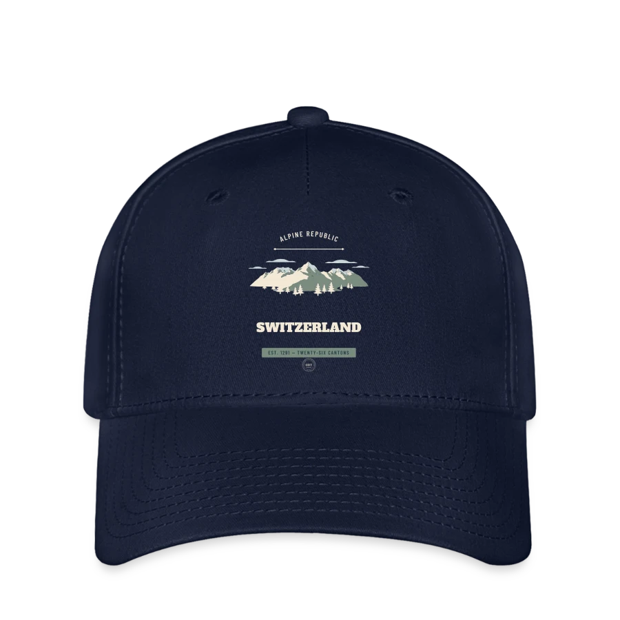 Switzerland badge on a flexfit cap, navy