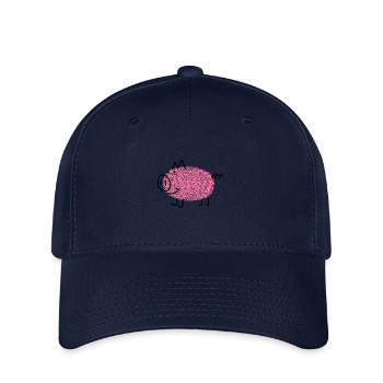 porcs rose fantaisie de l'empreinte digitale - Casquette Flexfit - marine - Devant