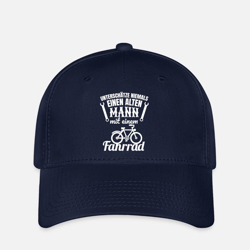 Never underestimate an old man with a bicycle. - Flexfit Cap - navy