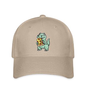 Kawaii Dino Pizza Fantasy Kinder Essen Comic - Flexfit Cap - Khaki - Vorne