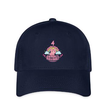 4 Geburtstag schwein - Flexfit Cap - Navy - Vorne