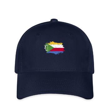 Comoros Flag Grunge Comoros Flag - Flexfit Cap - navy - Front