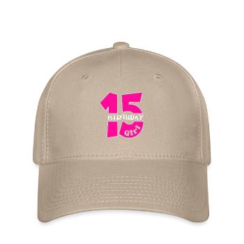 15 Birthday Girl - Flexfit Cap - khaki - Front