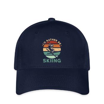Passionné de ski Skieur rétro vintage skieur - Casquette Flexfit - marine - Devant