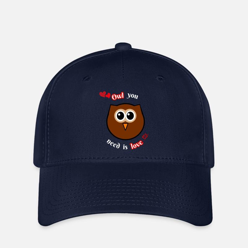 Eule Große Liebe - Flexfit Cap - Navy