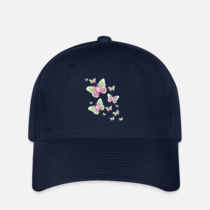 Schmetterling Schmetterling Tier bunt Farbe - Flexfit Cap - Navy