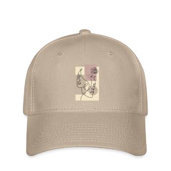 Paar verliebte Menschen einzeiliges Porträt - Flexfit Cap - Khaki - Vorne