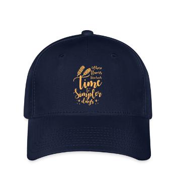 Il est temps de passer à des jours plus simples Nostalgie du chien de maïs - Casquette Flexfit - marine - Devant