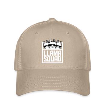 Lustige Lama Squad Sonnenbrille Alpaka Cool Family - Flexfit Cap - Khaki - Vorne