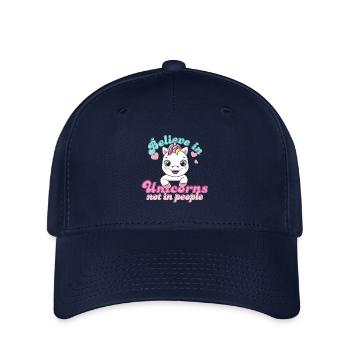 Croyez aux licornes, pas aux gens - Casquette Flexfit - marine - Devant