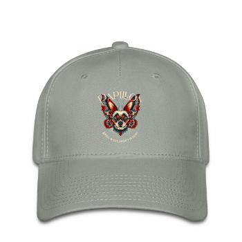 Papillon Hund - Flexfit Cap - Grüngrau - Vorne
