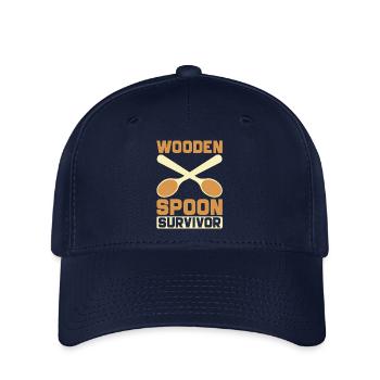 Cuillère en bois Survivor Drôle Design Rétro - Casquette Flexfit - marine - Devant