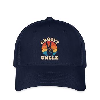 Groovy Onkel Retro Peace Handzeichen - Flexfit Cap - Navy - Vorne