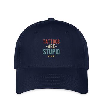 Les tatouages sont stupides - Déclaration pour les opposants au tatouage - Casquette Flexfit - marine - Devant