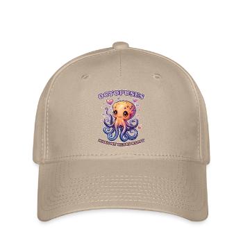 Lustiges Kraken Kopffüßer Tintenfisch Geschenk - Flexfit Cap - Khaki - Vorne