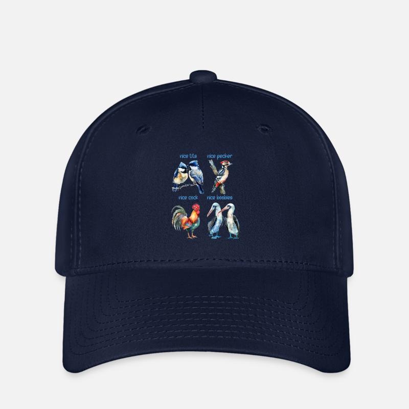 Drôles d’oiseaux nommés Nice birds - Casquette Flexfit - marine