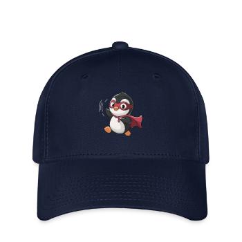 Niedlicher Superheld Pinguin Mit Cape - Flexfit Cap - Navy - Vorne
