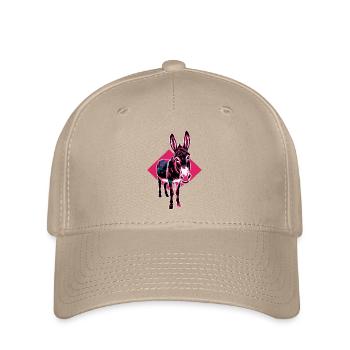 Geometric Farm Animal Artwork Donkey - Flexfit Cap - khaki - Front