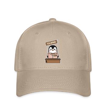 Lustiger Pinguin Schreibtisch Clerk - Flexfit Cap - Khaki - Vorne