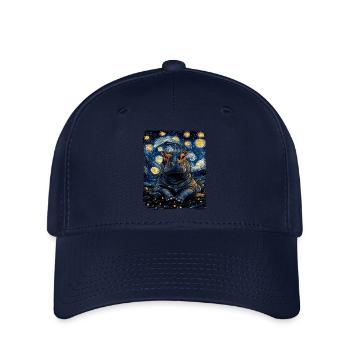 Hippopotamus Pygmy Hippo Animal Starry Night - Flexfit Cap - navy - Front