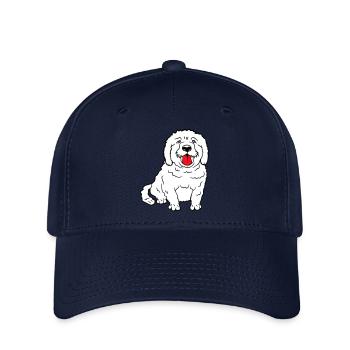 Dear dog sticks out his tongue happily - Flexfit Cap - navy - Front