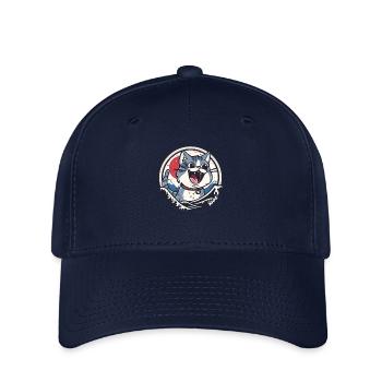 Glückliche Katze in der Welle - Flexfit Cap - Navy - Vorne