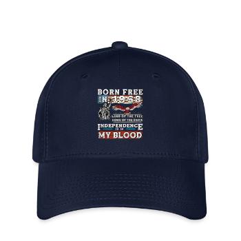 Né libre en 1968 - 57 ans d’amour pour les États-Unis - Casquette Flexfit - marine - Devant