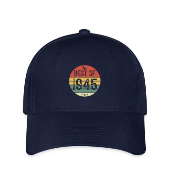1945 Vintage Retro Geburtstagsgeschenk - Flexfit Cap - Navy - Vorne