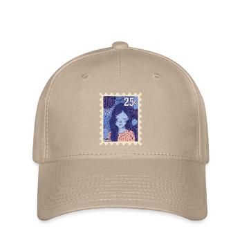 Fille aux cheveux longs au look rétro - Casquette Flexfit - kaki - Devant