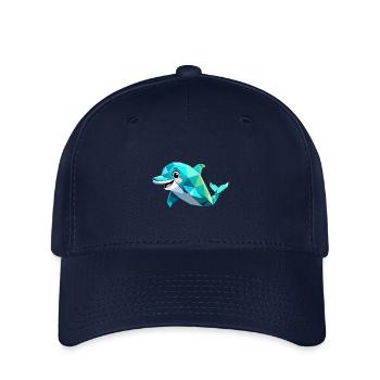 Polygon Dolphin - Geometric Sea Design - Flexfit Cap - navy - Front