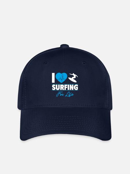 Ich liebe Surfen fürs Leben - Flexfit Cap - Navy
