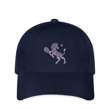 Zebra Tennis Silhouette Minimalistisches Design - Flexfit Cap - Navy - Vorne
