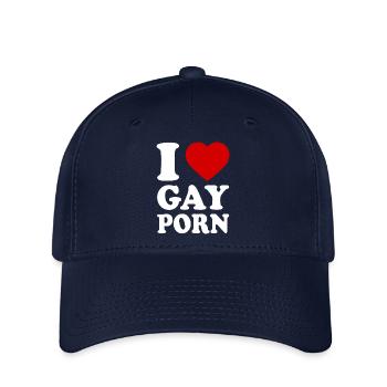 I love gay porn - Casquette Flexfit - marine - Devant